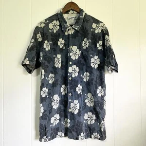 VTG Local Motion Hawaiian Print Corduroy Collared Button Up Shirt Men's Large  - Picture 1 of 4