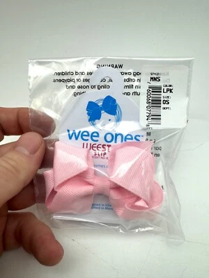 Wee Ones Girls Grosgrain Hair Bow Hair Clip Light Pink Wee Stay No-Slip - Image 1 of 4