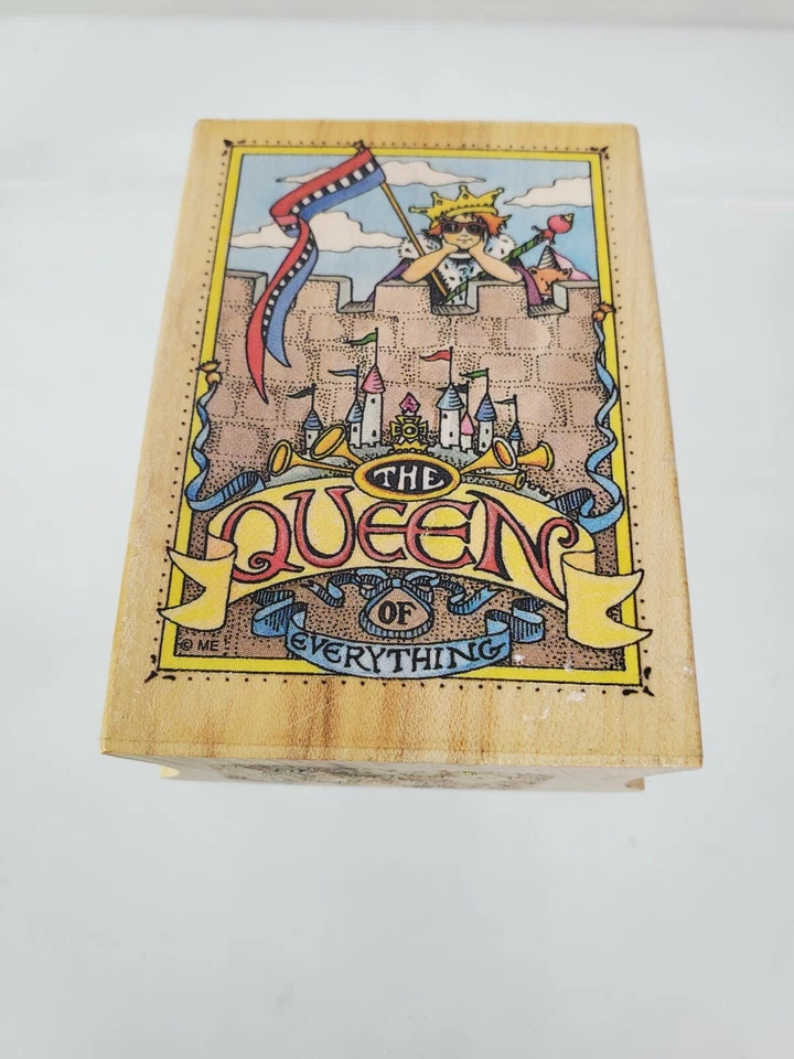 Sello de goma castillo de arena de la reina de todo Mary Engelbreit 592H 3 SN Foto 1 de 4