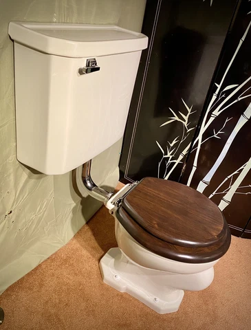 vintage toilet  restored,  wall mounted Cover