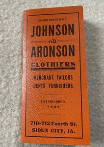 1916 Kalender & Notizbuch, Johnson & Aronson Clothiers Tailors Sioux City IA Iowa - Bild 1 von 6