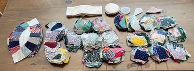 Quilt Fabric Cut Pieces Vintage Small Pieces Florals -Read - Image 1 of 4