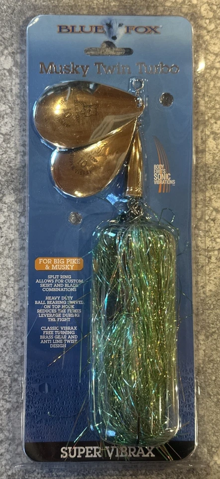 Blue Fox Musky Twin Turbo Spinner 10 Gold Peacock Foto 1 de 1