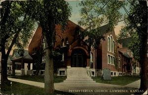 Lawrence,KS Presbyterian Church 1914 Douglas County Kansas Postcard - Picture 1 of 2