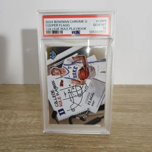 Cooper Flagg 2024 Bowman Chrome U College Rule Playbook PSA 10 Duke Mavericks RC - Imagen 1 de 6
