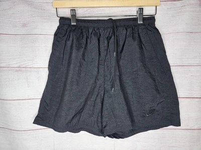 Pantalones Cortos para Correr Nike GRAY TAG De Colección Años 80 90 Logo Deletreado Negros Raros Pequeños Foto 1 de 4