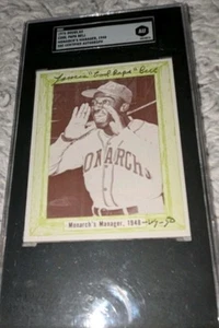 James Cool Popa Bell Negro Leagues Kansas City Monarchs Signed Baseball Card SGC - Picture 1 of 3
