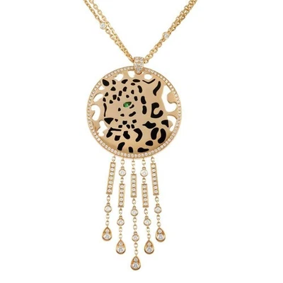 Collar Cartier Panthere Diamantes Oro 18K 2 Quilates D-F VVS-VS Cadena 17 Pulgadas Foto 1 de 2