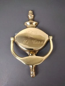 Vintage Gold  Color Finial Shaped Door Knocker MI CASA Size 7" T × 4" W Spain - Picture 1 of 6