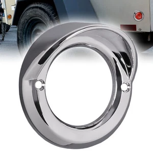 2 inch Round LED Marker Light Chrome Visor Bezel - Picture 1 of 6