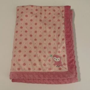 Child of Mine Owl & Butterfly Flowers Pink Plush Sherpa Baby Girl Blanket 30x39