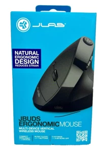 JLab JBuds Ergonomic Wireless Mouse Multi-Device Vertical Wireless Mouse Black - Picture 1 of 4