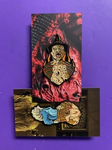 Freddy Krueger Enamel Pin Lot Of 2 Brand New On Card Nightmare On Elm Street - Picture 1 of 3