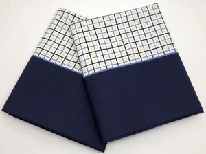 SPRINGS Home Pair of Blue White Yellow TATTERSALL Standard Pillowcases (RF1015) - Picture 1 of 4