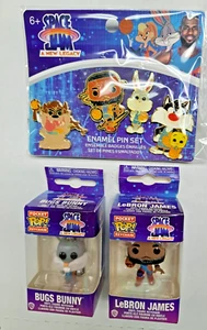 SPACE JAM A NEW LEGACY POCKET POP BUGS BUNNY, LEBRON JAMES + 4 PIECE ENAMEL PINS - Picture 1 of 4