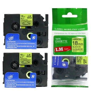 Paquete de 2 impresoras P-touch modelo PT1700, PT-1700 de 18 mm negras sobre amarillo fluorescente - Imagen 1 de 1
