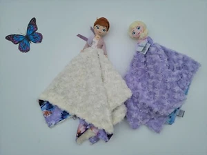 Lovey Elsa & Anna Plush Security Blanket for Babies & Toddlers, Rose fur 21x21 - Picture 1 of 10