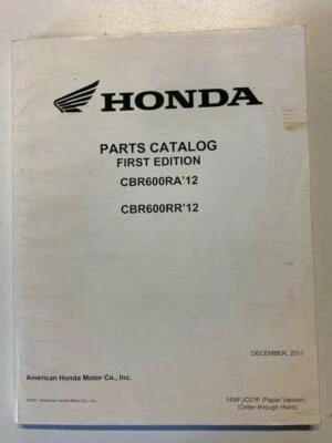 Honda CBR600R A CBR600RR CBR CBR600 2012 Catálogo de Peças 1ª Edição - Imagem 1 de 4