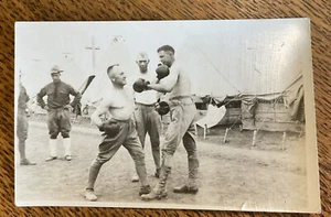 c1918 RPPC WWI US Army Boxing Training Camp MacArthur Waco Texas - Picture 1 of 3