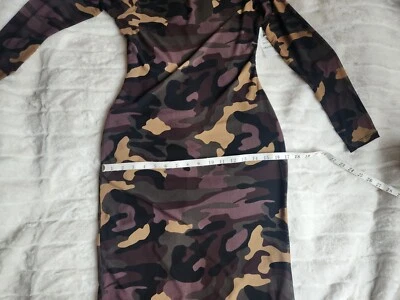 BAR III напечатано насмешливый шеи сетки Midi платье CAMILLA камуфляж sz S новый с Ярлыками - Изображение 1 из 4