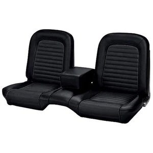Ford Mustang 1966 tapizado de asiento de banco delantero y trasero negro TMI en stock - Imagen 1 de 4