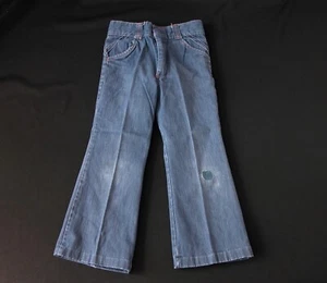 Vtg Billy The Kid 1970s Blue Denim Jeans Pants Kids Sz 6 Scovill Zipper - Picture 1 of 4