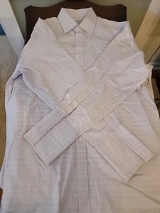 Herren Langarm Hemd Charles Tyrwhitt 16,5/33 lila weiß kariert French Cuft - Bild 1 von 10