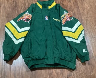 Vintage Seattle SuperSonics Full Zip Starter Jacket l 90s Sonics Payton Kemp - Image 1 of 4