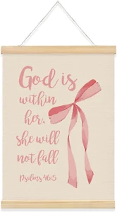 Christian Bible Verse Wall Decor Canvas Posters, God Is within Her Wall Decor wi - Picture 1 of 12