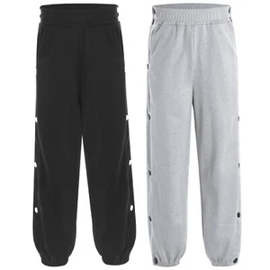 Kids Boys Side Split Buttons Sweatpants for Sports Workout Basketball Pants - Picture 1 of 33
