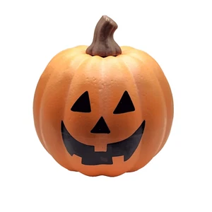 Lanterna Jack O zucca plastica e schiuma autunno Halloween interno mensola tavolo decorazione - Foto 1 di 5