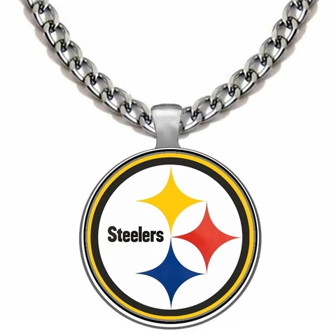 Pittsburgh Steelers Mens Womens 24" Stainless Steel Chain Pendant Necklace D5 Cover