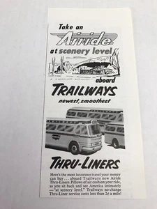 Trailways Tru-liners Bus Vtg 1954 Print Ad Advertising Art Travel - Picture 1 of 3