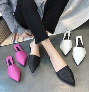 Korean fashion flat slippers pointed sandals slippers women's shoes comfort mule