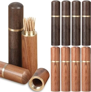 10 Pcs Portable Wood Toothpick Holder Mini Toothpick Box Pocket Travel Portable - Picture 1 of 11