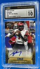 2020 Leaf Draft Gold TYLER HUNTLEY RC #BA-TH2 Autograph CSG 10 Baltimore Ravens