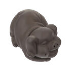 Zodiac Pig Tea Pet Small Animal Purple Clay Present Handmade