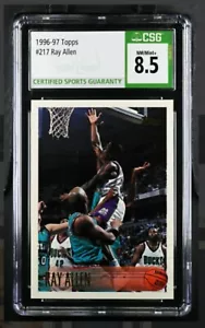 1996-97 Topps Ray Allen RC Rookie #217 grado CSG 8,5 quasi nuovo/nuovo di zecca + - calore celtico - Foto 1 di 2