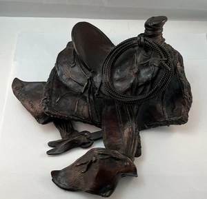 KEITH CHRISTIE Bronze Western Saddle Sculpture Statue # 33/50 Copyright 1992 - Picture 1 of 22