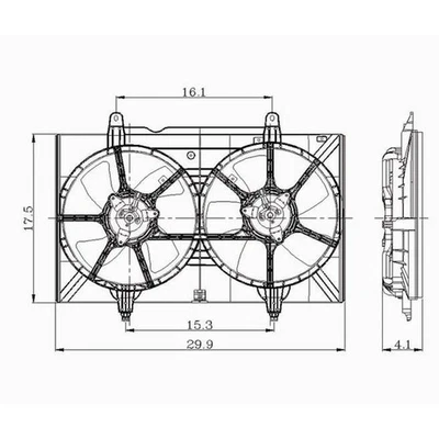 Conjunto de ventilador de refrigeración doble de repuesto para Nissan Quest 2004-2008 Foto 1 de 3