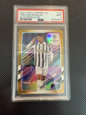🔥 Rare 2020 Cristiano Ronaldo Topps Chrome Gold Refractor AOKI 50/ 50 PSA 9 - Image 1 of 3