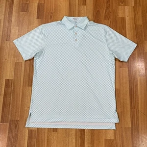 Peter Millar Polo Shirt Mens White Blue Skull Summer Comfort Golf - Picture 1 of 9