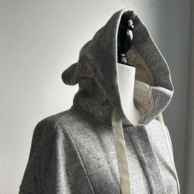 Scotch & Soda Heather Grey Cotton Short-Sleeve Belted Hoodie, Ribbon Ties – EU S - Image 1 of 4