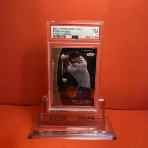 2001 Upper Deck Stat Leaders Tiger Woods #SL2 Rookie RC PSA 7🦄 - Picture 1 of 2
