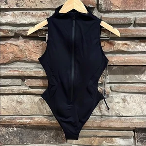 Traje de baño de una pieza TA3 Hi Cut sin mangas surf en negro - Imagen 1 de 10