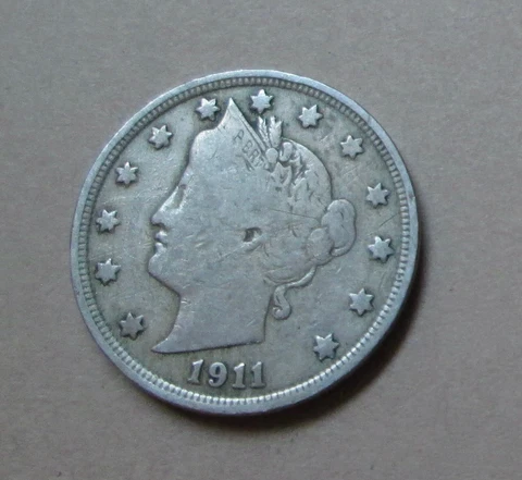 1911 Liberty V Nickel with Very Good Details Cover