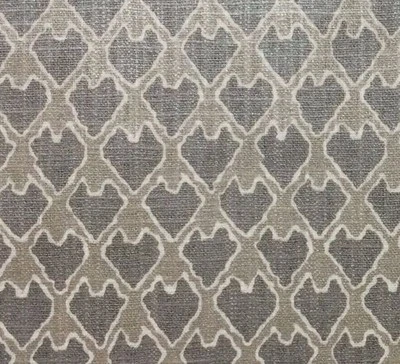 BALLARD DESIGNS EVIE PEWTER GRAY ARROWHEAD METALLIC SHEEN FABRIC BY YARD 55"W - Image 1 of 4
