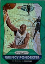 2015-16 Panini Prizm Prizms Green Pelicans Basketball Card #105 Quincy Pondexter