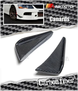 Carbon Fiber Front Bumper Side Canards fits Mitsubishi Evolution IX EVO 9 CT9A - Picture 1 of 5