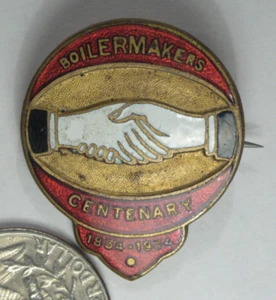 Reino Unido 1834 1934 Boilermakers Centenario Esmalte Sindicato Pin Insignia por Tiptaft Ltd - Imagen 1 de 2